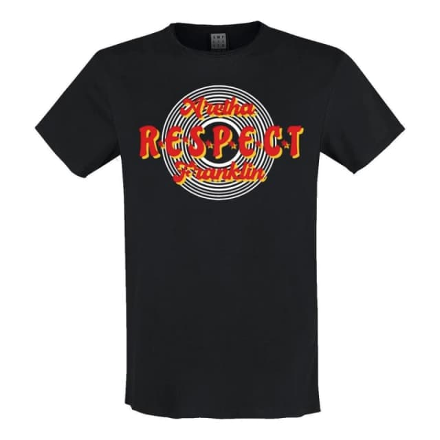 Amplified Amplified Men Respect Aretha Franklin T-Shirt in Black Size: X-Small Black XS Male 5063852062591