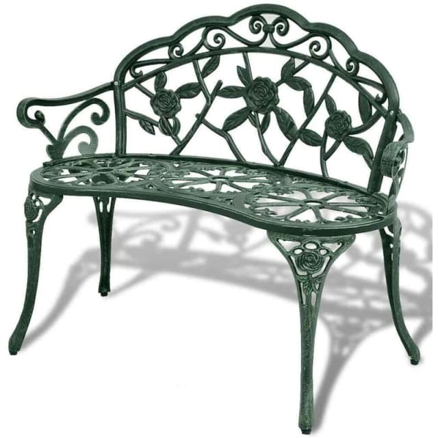 VIDAXL Garden Bench 100cm Cast Aluminium Green Vidaxl 42166fr