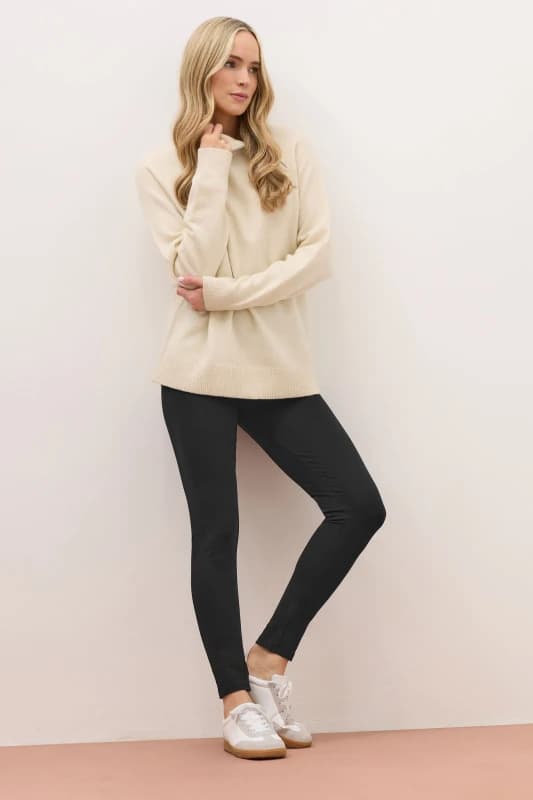 Long Tall Sally Womens Tall Cotton Stretch Leggings in Black Size: 16 Black Female 16