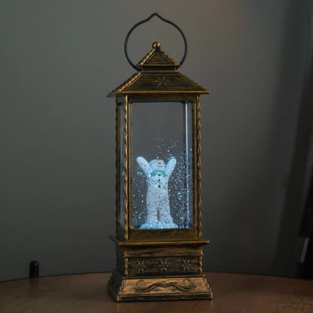 29cm Dual Powered Light up Christmas Water Spinner with The Snowman & RGB LEDs