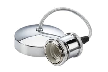 KnightsBridge 6" E27 Vintage Pendant Set - Polished Chrome