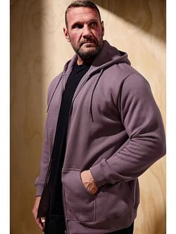 BadRhino BadRhino Men Premium Zip Through Hoodie in Purple Size: X-Large Purple 1XL Male 5063111769520