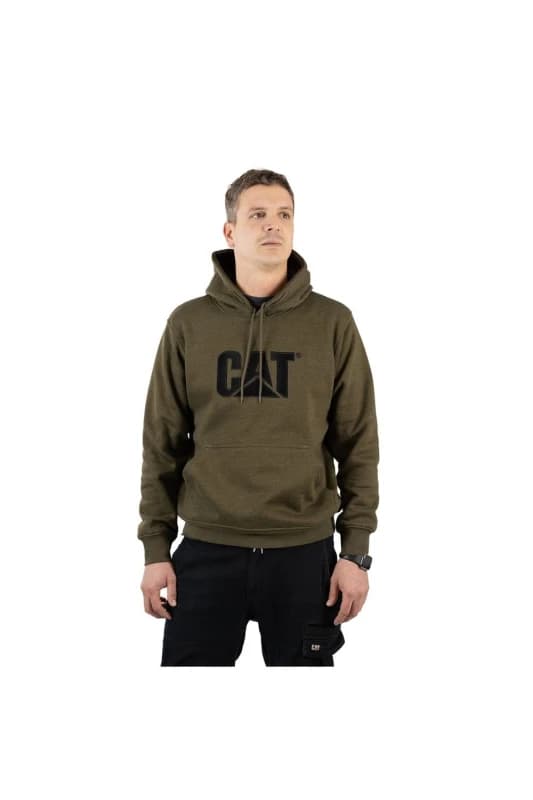 Caterpillar Mens Trademark Hooded Sweatshirt in Green Size: 2XL Green Male 2XL