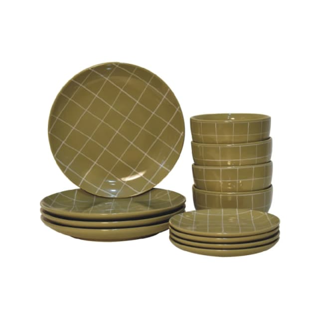 Artisan Furniture Artisan Furniture Serveware - Dahlia Plate Set, Olive Green