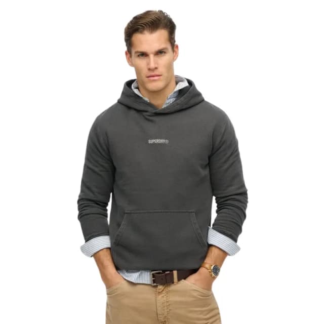 Superdry Hooded sweatshirt with micro logo Superdry Noir Male 2XL