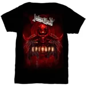Judas Priest - Epitaph Red Horns Unisex Large T-Shirt - Black