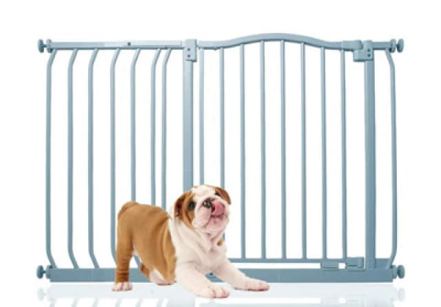 Bettacare Curved Top Dog Gate, 89Cm - 98Cm, Matt Grey, Pressure Fit Pet Gate For Dog And Puppy, Pet And Dog Barrier