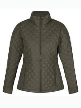 Regatta Charleigh Quilted Jacket - Khaki, Size 10, Women