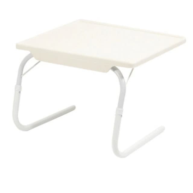 Loops Portable White Bed Table for Reading Writing - Adjustable Laptop Bed Tray White