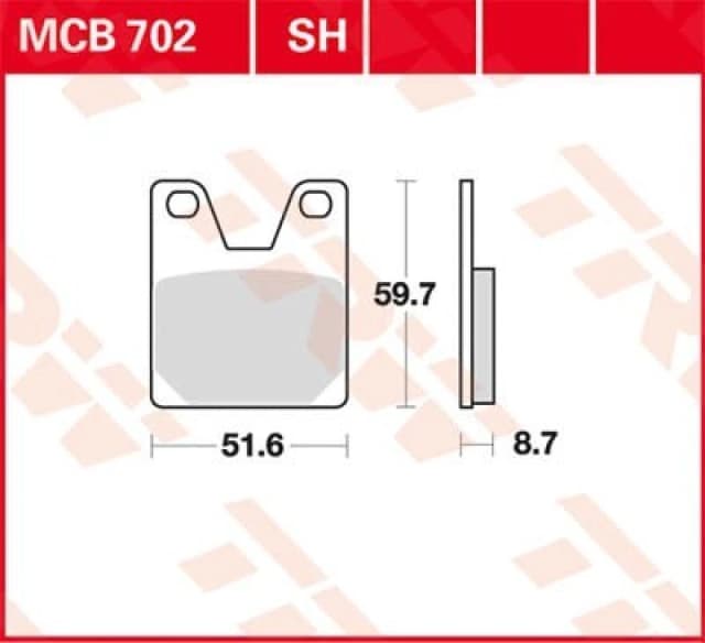 TRW MCB702SH Brake pad set Brake Pad Set,disc brake (402)