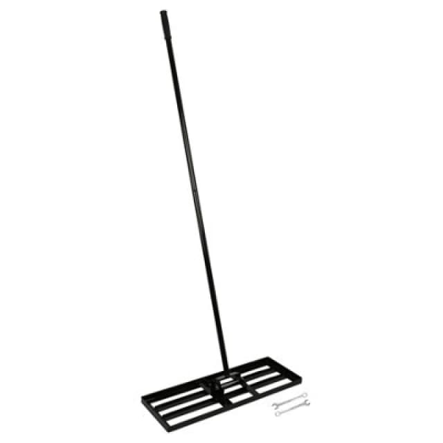 Harbour Housewares Heavy Duty Steel Lawn Levelling Rake - 75 X 25Cm - Wide Garden Leveling Tool Soil Spreader Landscaping Tool
