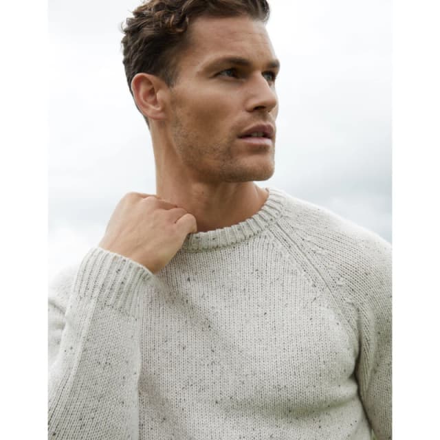 Threadbare Knitted Raglan Sleeve Crew Neck Jumper - Beige Beige S