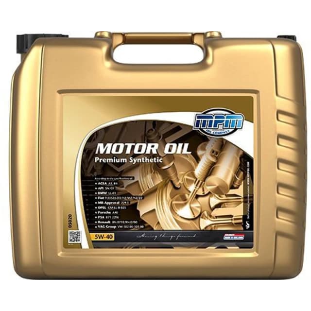 MPM 05020 Engine oil Motor Oil 5W-40 Premium Synthetic Capacity: 20l, Synthetic Oil Engine Oil (1862)