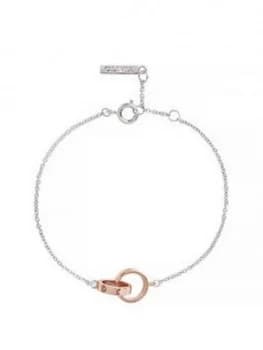 Olivia Burton Interlink Chain Bracelet Silver & Rose Gold