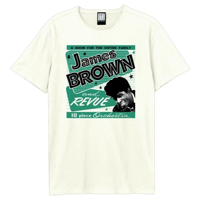 Amplified Amplified Men Retro Revue James Brown T-Shirt in White Size: X-Small White XS Male 5063806003939