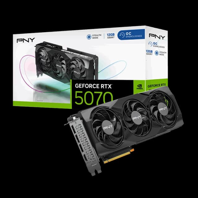 PNY GeForce RTX 5070 12GB OC Triple Fan GDDR7 Graphics Card - VCG507012TFXPB1-O