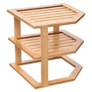 3 Tier Bamboo Angled Shelf Natural