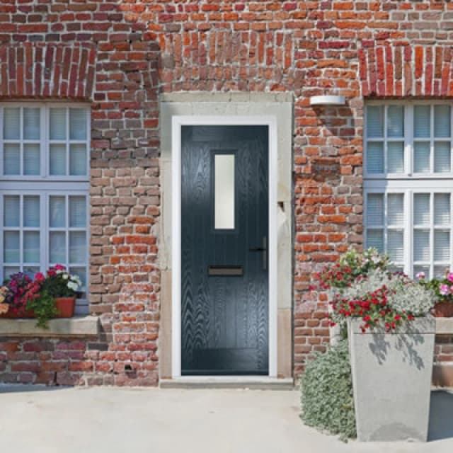 Lacerta Composite Door Sunningdale 7016 Grey 920mm X 2090mm Open In Left Hand Obs Glass 10 Year Guarantee - Free Delivery & Smart Lock