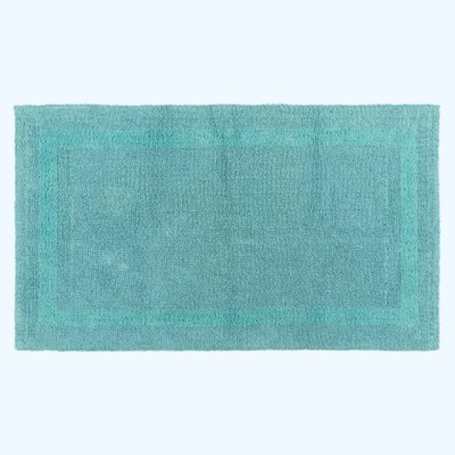 Homescapes Luxury Reversible Cotton Bath Mat - Aqua