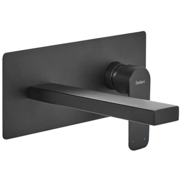 Beliani Wall Mounted Basin Mixer Tap Dichato Brass Black