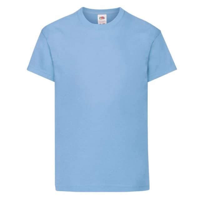 Fruit of the Loom Original Cotton T-Shirt in Light Blue Size: 3-4 Years Light Blue Unisex 3-4 Years
