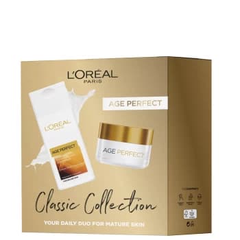 LOreal Paris Age Perfect Cleanser & Day Cream Classic Collection Gift Set For Her (Worth 17.98)