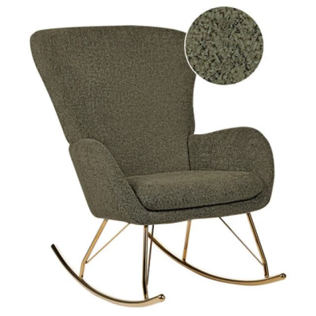 Beliani Rocking Chair Anaset Boucle Dark Green