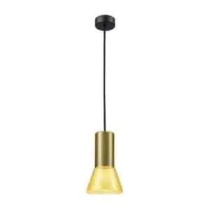 Larissa Perama Dome Ceiling Pendant Light Glass 1x GU10 Yellow