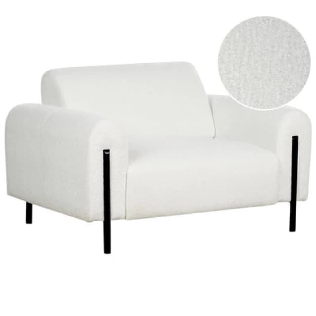 Beliani Boucle Armchair White Askim