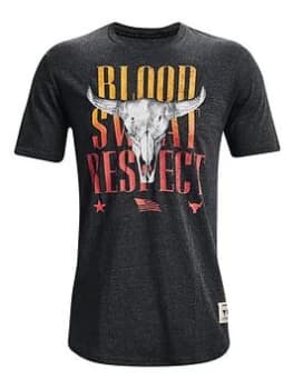 Under Armour Training Project Rock Outlaw BSR T-Shirt - Black/Grey Size M Men