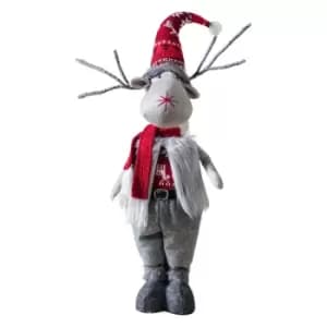 Crossland Grove Standing Moose Boy Grey/Red 140x140x480mm