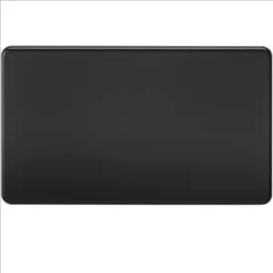 KnightsBridge Screwless 2G Blanking Plate Matt Black