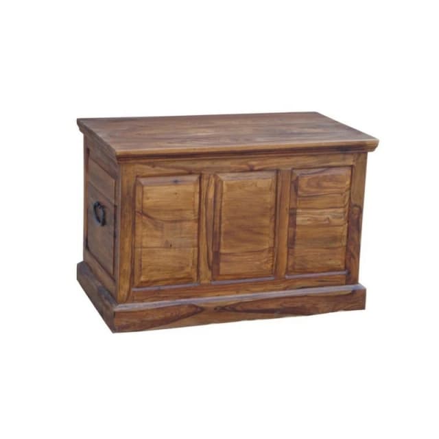 Jaipur Furniture Ltd Ganga Panel Box Small - Sheesham Wood - L50 x W90 x H60cm - Honey Dark Finish in Brown Brown Unisex