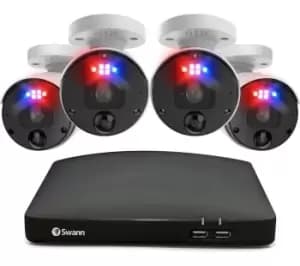 SWANN Enforcer SWNVK-890104-EU 8-channel 4K Ultra HD NVR Security System - 2 TB, 4 Cameras, Black,White