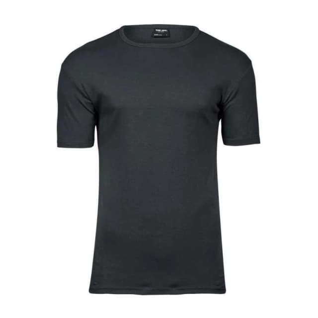 TEE JAYS Mens Interlock T-Shirt in Dark Grey Size: Small Dark Grey Male S