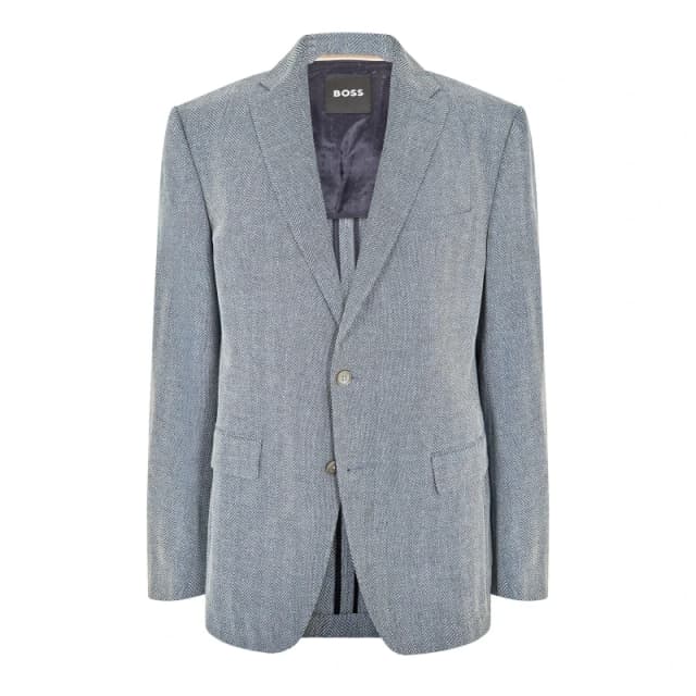 Boss Mens H-Hutson-Elbow Blazer Open Blue male 36 (46)
