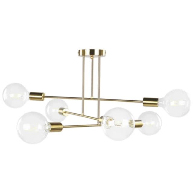 Beliani Ceiling Lamp Kidane Metal Brass