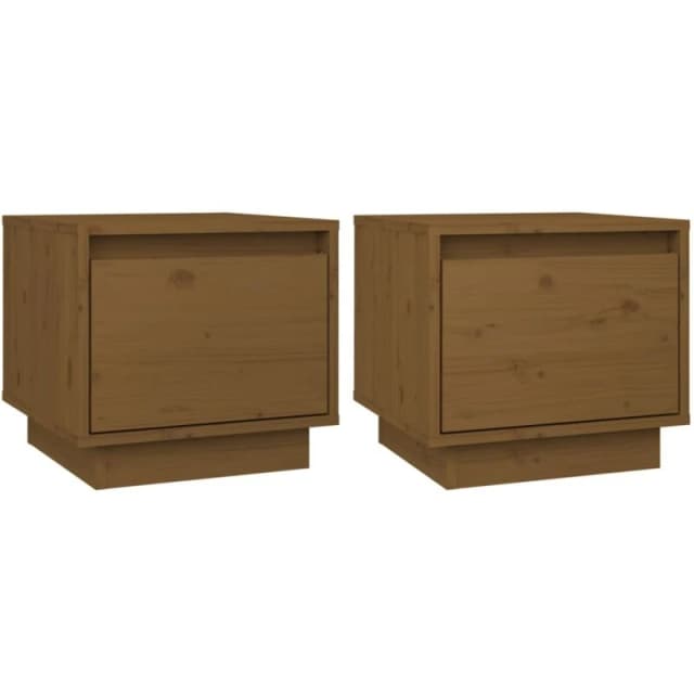 VIDAXL Bedside Cabinets 2 pcs Honey Brown 35x34x32cm Solid Wood Pine Vidaxl 8720286842287