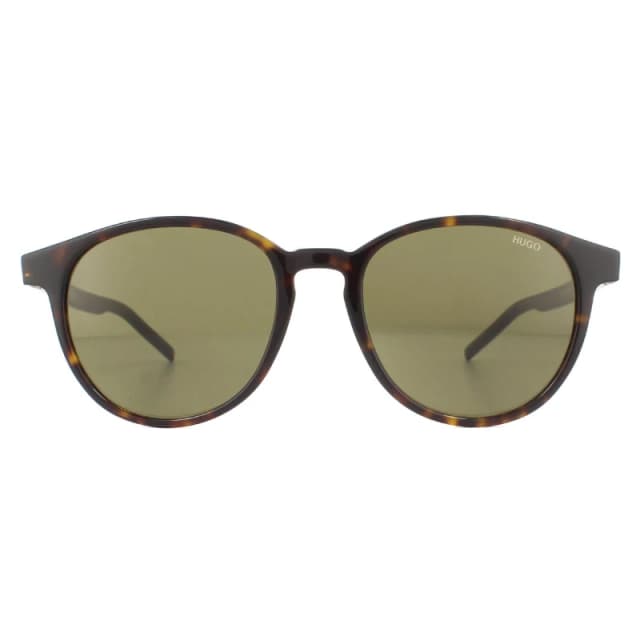 HUGO Round Havana Green Sunglasses Brown
