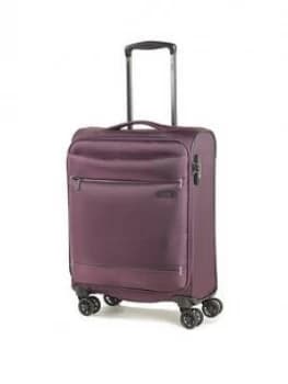 Rock Luggage Deluxe Lite Carry-On 8 Wheel Purple Suitcase