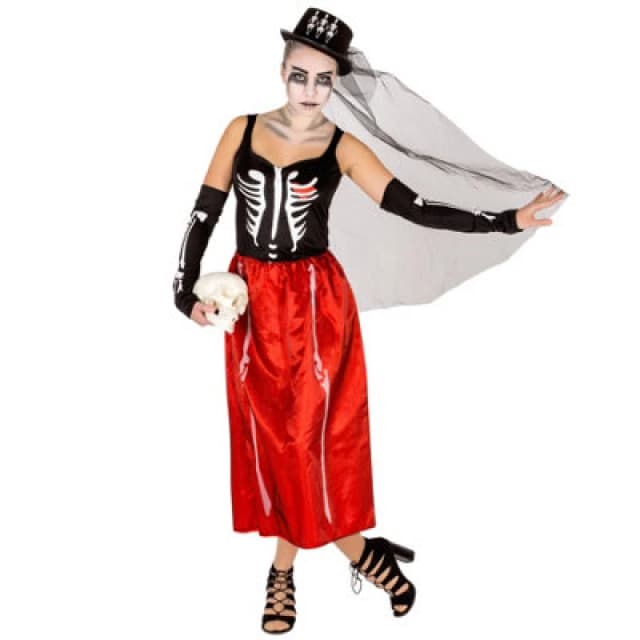 Tectake Womens Skeleton Costume 300090 - Red S