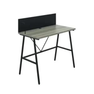 Jemini Soho Desk with Backboard 1000x540x1250mm Grey Oak/Black KF90779