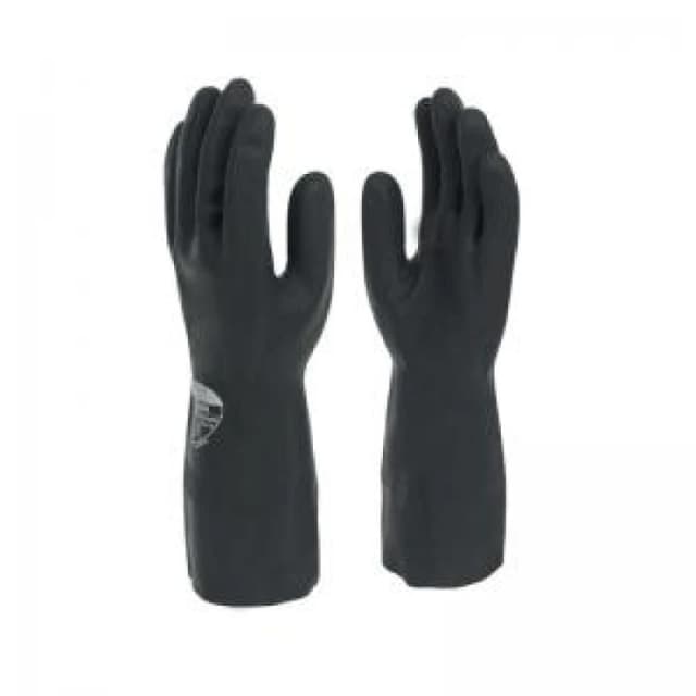 Shield 33cm Industrial Black Rubber Gloves Size XL GI/6406/10