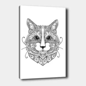 MANDALA95 White Black Decorative Canvas Painting