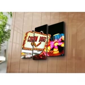 3PATK-29 Multicolor Decorative Canvas Painting (3 Pieces)