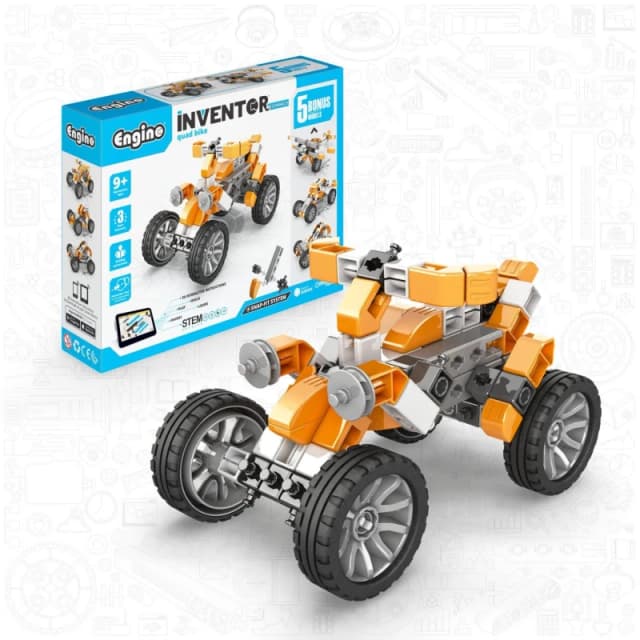 Engino Inventor Mechanics Quad Bike w 5 Models Orange unisex