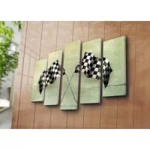 5PATK-204 Multicolor Decorative Canvas Painting (5 Pieces)