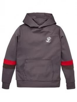 Illusive London Boys Contrast Panel Overhead Hoodie - Grey