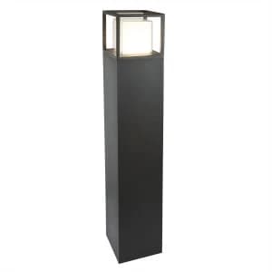 Integrated LED Outdoor Bollard Post Dark Grey, Opal White IP44