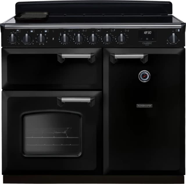 Rangemaster CLDL100EIPGBL/CM1 Classic Deluxe 100cm Induction Range Cooker Chrome Trim 14672 - BLACK CLDL100EIPGBL/CM1